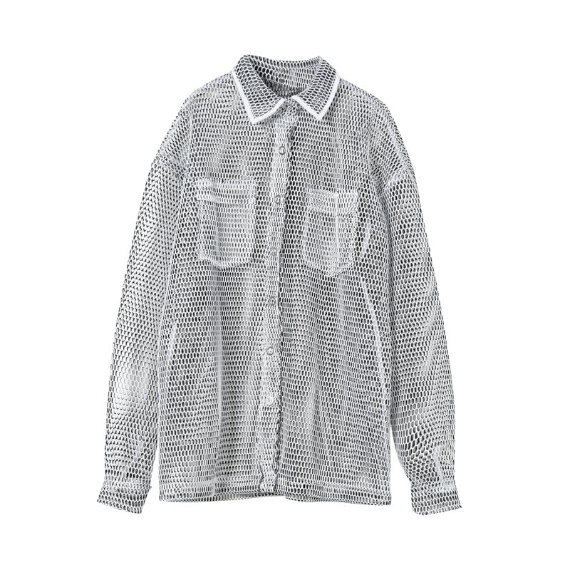 Summer Breathable Hollow Out Simple Sunscreen Coat Men's Big Senior