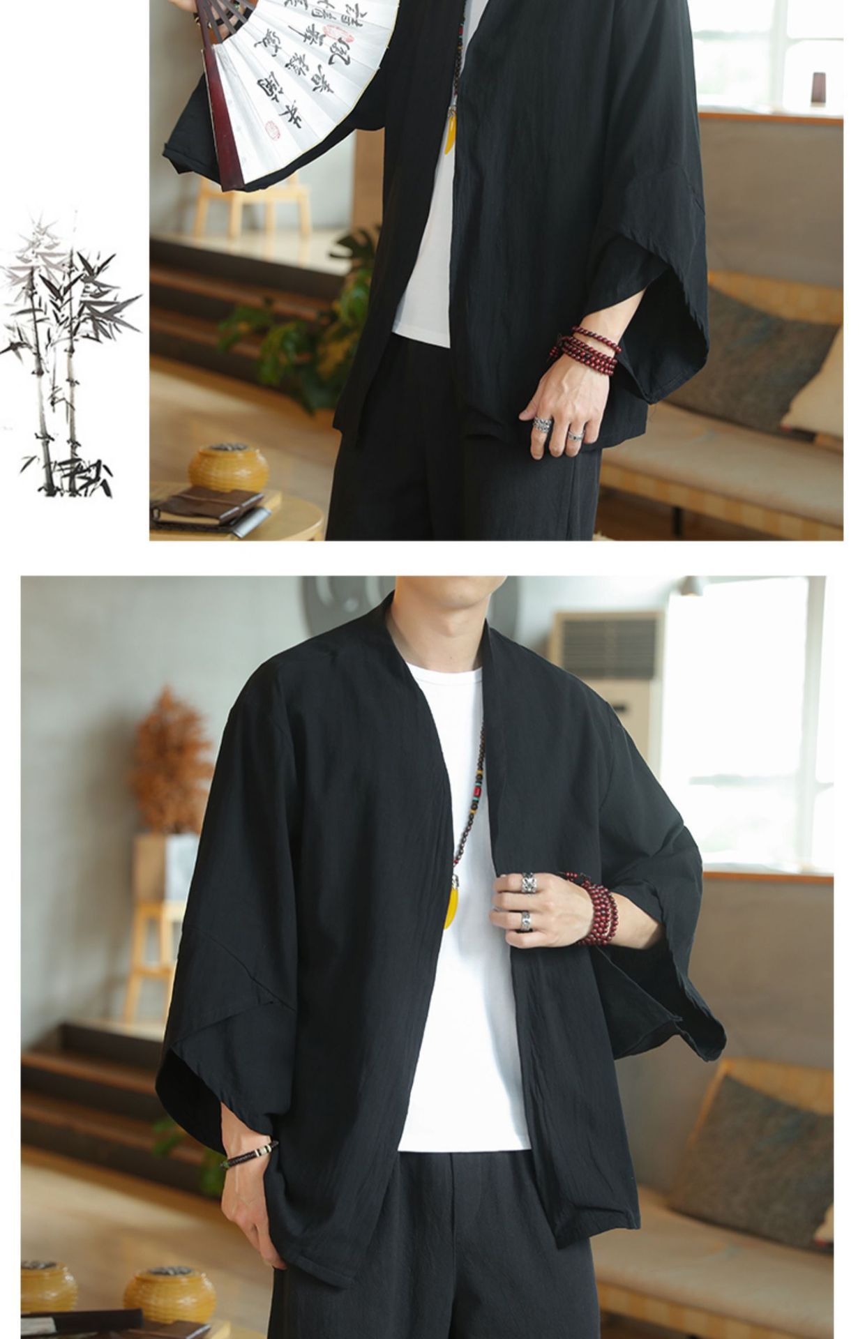 Chinese Style Solid Color Summer Thin Cotton Linen Coat Cardigan