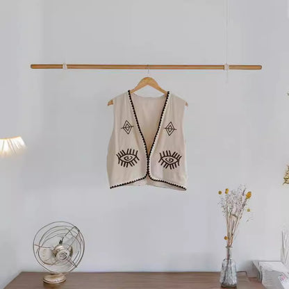 Summer Embroidery Vest Coat